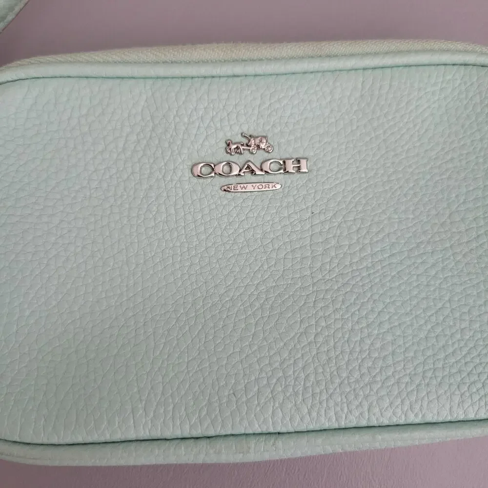 Coach Jes Tiffany Blue crossbody Double Zip Mini